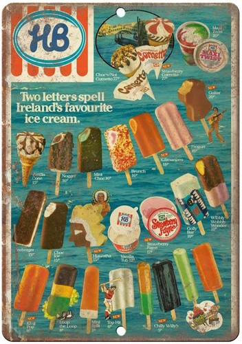 Eiscreme menü schild retro - eiscreme,